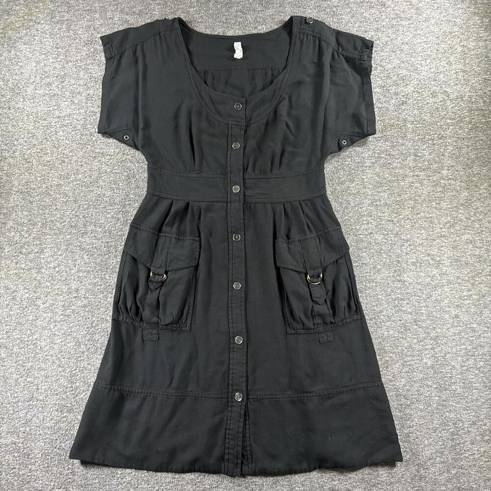 Maeve Black Button-Down Dress